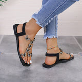 Rhinestone Butterfly Flat Sandals