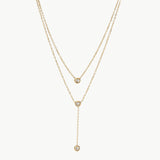 Stainless Steel Zircon Double-Layered Necklace
