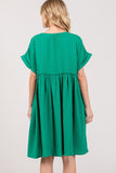 SAGE + FIG Full Size Button Up Short Sleeve Dress