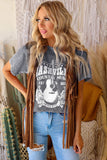 NASHVILLE COUNTRY MUSIC Graphic Round Neck Tee Shirt