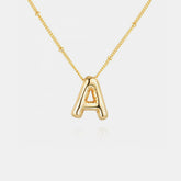 Gold-Plated Bubble Initial Necklace