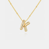 Gold-Plated Bubble Initial Necklace