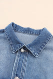 Collared Neck Button Up Denim Jacket