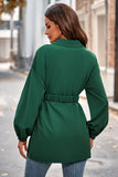 Collared Neck Button Down Long Sleeve Shirt