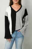 Color Block V-Neck Top