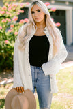Cable-Knit Raw Hem Jacket