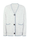 Button Down V-Neck Cardigan with Pockets