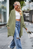 Open Front Dropped Shoulder Longline Cardigan
