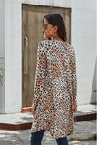 Double Take Printed Open Front Longline Cardigan
