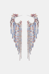 Fringed Rhinestone Zinc Alloy Dangle Earrings