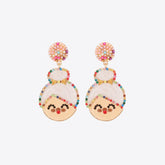 Rhinestone Alloy Mrs. Claus Earrings