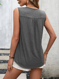 Lace Contrast Scoop Neck Tank