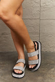 Qupid Shine On Platform Rhinestone Slingback Sandal