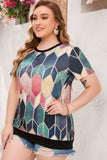 Plus Size Gradient Color Block Tee Shirt