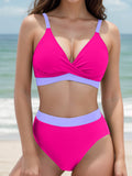 Contrast Spaghetti Strap Two-Piece Swim Set