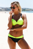 Contrast Sweetheart Neck Bikini Set