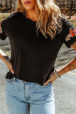 Embroidered Round Neck Tee Shirt