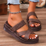 Crisscross Open Toe Platform Sandals