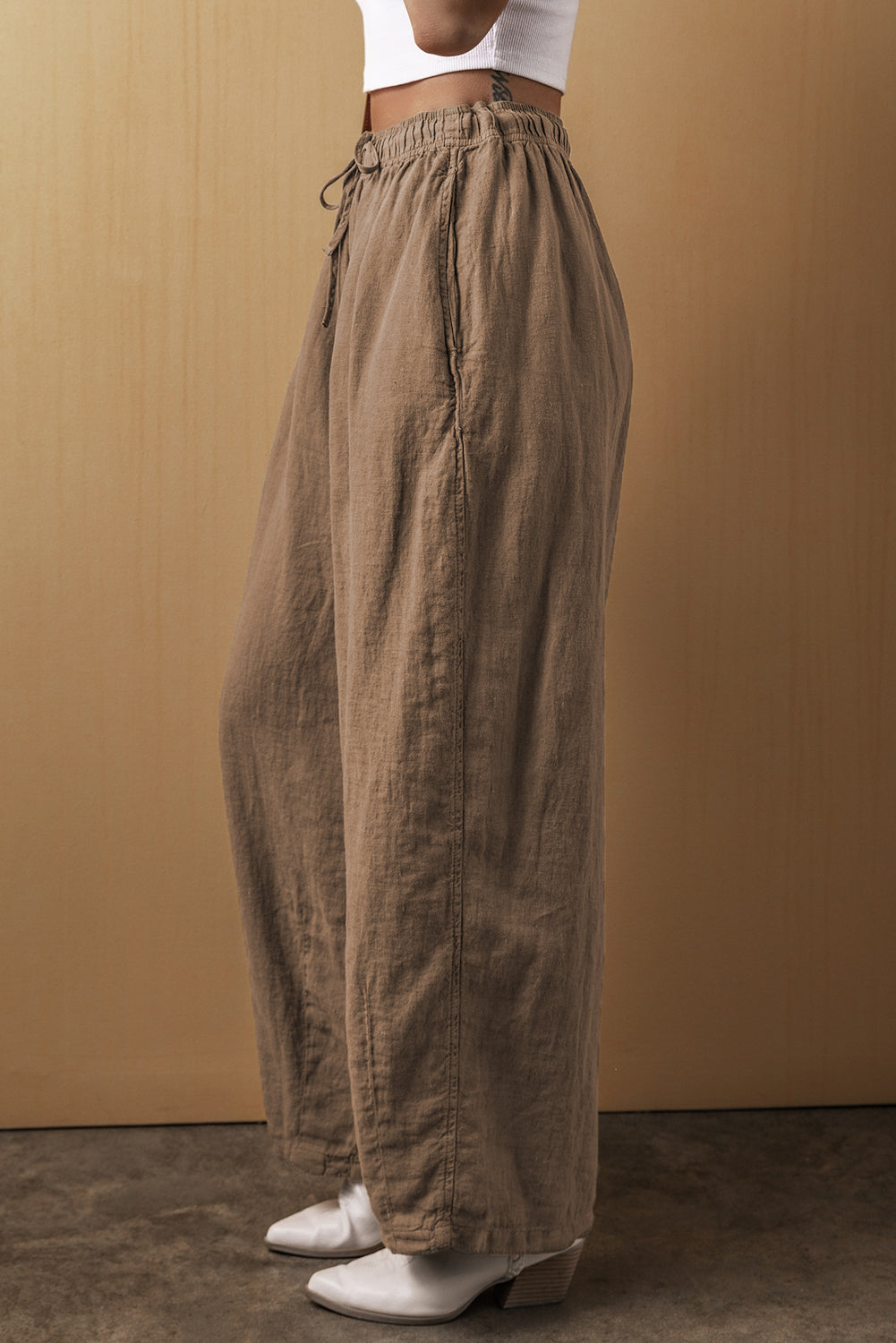 Drawstring Wide Leg Pants