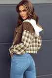 Plaid Hooded Cropped Jacket