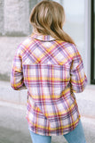 Plaid Button Down Collared Jacket