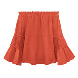 Off-Shoulder Frill Trim Blouse