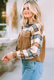 Plaid Collared Neck Button Down Jacket