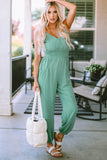 Spaghetti Strap V-Neck Jumpsuit with Pockets